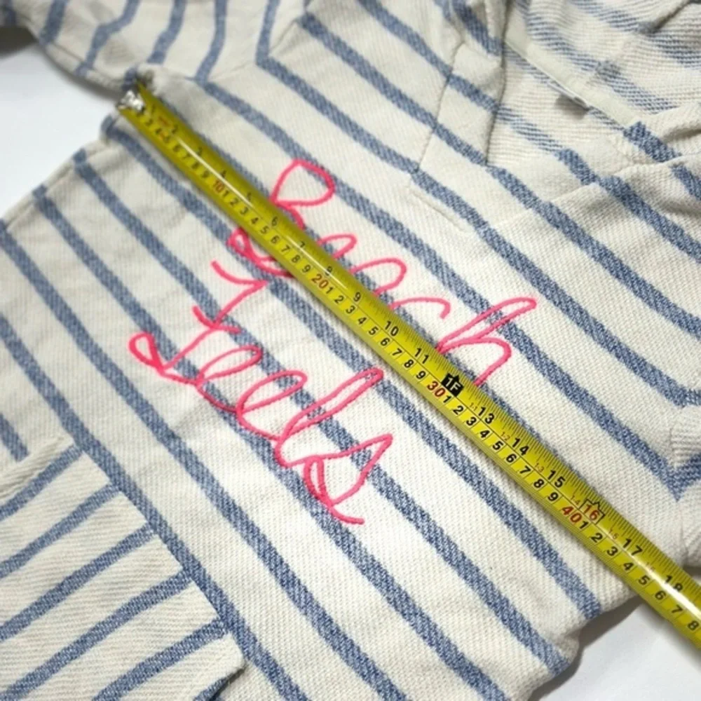 Old Navy‎ Striped Hoodie with 'Beach Feels' Text size youth L (10-12)